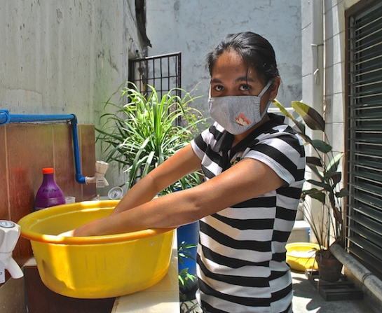Some products require washing normally done by hand in the Mandaluyong City branch of Talleres de Nazaret (Nazareth workshops) to be more economical and provide people work. - NJ Viehland Photos
